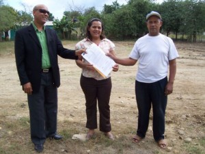 Esperanza Property Purchase, L-R: the lawyer, Pastor Angelita, former owner